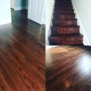 Red mahogany wood floor sand and refinish in maryland.
